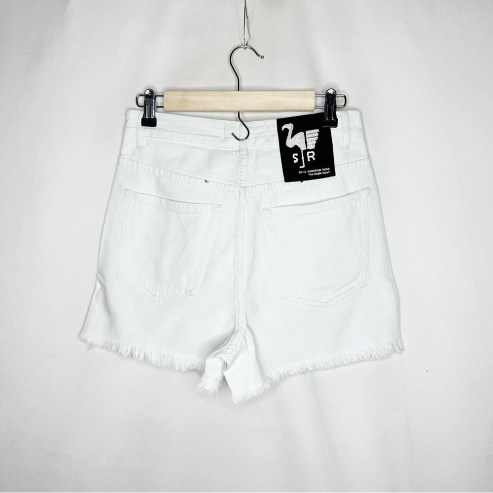 SANDRINE ROSE White Raw Hem Short Shorts NWT in Size 24 - Picture 8 of 8